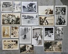 17 assorted original antique photo snapshot lot, people with bikes picture