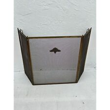Vintage Style Folding Firewall 3 Fold Brass Panel Gold Rust Size 31