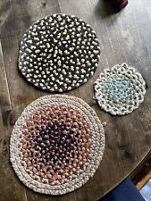 3 Vintage Graduated Braided Table Mats picture