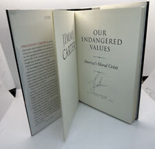 Jimmy Carter Signed Our Endangered Values HC Book POTUS Signature picture