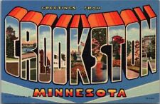 CROOKSTON Minnesota Large Letter Postcard Multi-View / Curteich Linen c1947 picture