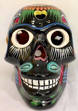 Mexican Sugar Skull Large Dia De Los Muertos Day Of The Dead 7” Talavera picture