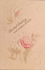 1909 Heartiest Greetings Postcard, Embossed, Light Gold Gilding. #-739 picture