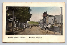 1912 Main Street Dirt Road Horse Buggy Newport VT Davis & Livingston Postcard picture