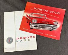 Lot of 2 Original 1958-59 DeSoto BIG 11x14 Sales Brochures Dealer Catalog Specs picture