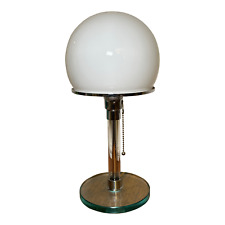 Vintage Bauhaus Glass & Metal Table Lamp, Wilhelm Wagenfeld, Art Deco, Nouveau picture