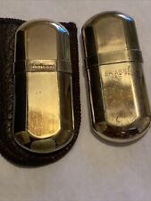 Vintage MARLBORO Brass No.6 Cigarette Lighters Set of 2  1 with Leather Case picture