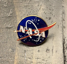 NASA Logo Lapel Pin Enamel Gold Tone picture