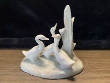 Vintage NAO by LLADRO Spain Porcelain 3 Geese In Pond 5 Inch Tall Figurine picture