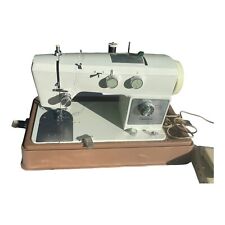 VINTAGE WARDS SIGNATURE UHT Heavy Duty SEWING MACHINE WITH CASE SEWS LEATHER EUC picture