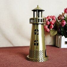 Brass Lighthouse Figurine Beacon Statue Building Model Ornament Décor Miniature picture