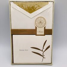 Embossed Thank You Cards Lined Envelopes Green Fern Southworth Anna Griffin NEW picture
