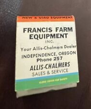 1950’s Francis Farm Equipment Allis-Chalmers Independence OR Matchbook Unstruck2 picture