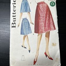 Vintage 1950s Butterick 2235 MCM Flared Skirt Sewing Pattern Waist 28 Small CUT picture
