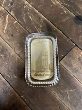 VINTAGE C. 1890 THE MERCHANTS ASSOCIATION INS GLASS PAPERWEIGHT SIGN NEW YORK picture