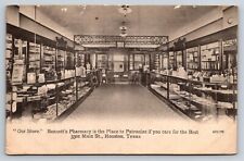 Postcard TX Houston Texas Bennett Pharmacy Interior View Apothecary 1908 AE27 picture
