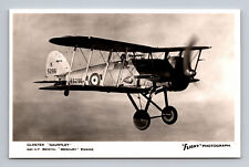 RPPC RAF Gloster Gauntlet Biplane Fighter FLIGHT Photograph Postcard picture