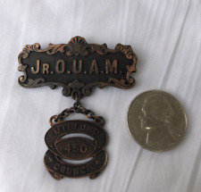 Jr. O.U.A.M. Vintage Pin Medal Badge Milford Council #450~Masons~Free Shipping picture