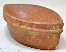 Antique Sand Stone Oval Kharal Bowl Original Old Hand Carved picture
