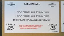 1977 Bally Evel Knievel Pinball Reproduction Score Card set picture