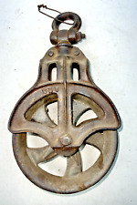Antique Cast Iron Barn Rope/Chain Pulley picture