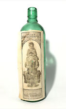 Antique Green Glass 10.5” Medicine Bottle- Jayne’s Expectorant-Full Label. Tonic picture