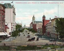 Pennsylvania Ave from US Treasury Washington 1910 Vintage Postcard Unposted picture