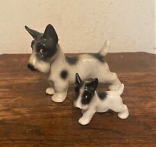 Pair Antique ERPHILA German Mini Porcelain Scotty Terrier Dog Figurine- Germany picture