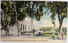 La Osa Ranch, One of Many Dude Ranches near Tucson Arizona VTG Linen Postcard B3 picture