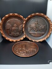 Vintage 1950's - 3 Belgium Copper Plates - 2) 9