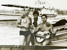 1960s Three Shirtless Muscular Handsome Men Trunks Bulge Gay int Vintage Photo picture