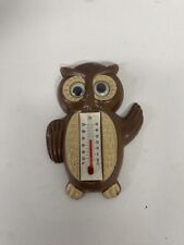Vintage ARJON Owl Goggly Eyes Refrigerator Magnet Thermometer Made in Hong Kong picture