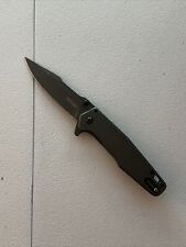 Kershaw Ferrite 1557TI Assisted Open Knife Plain Edge Blade With Leather Case picture
