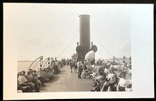 CIRCA 1946 B&W PHOTOGRAPH - VIEW OF PEOPLE ONBOARD THE STEAMBOAT NANTASKET picture