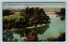 Youngstown OH-Ohio, Bird's Eye Mahoning River & Youngstown, Vintage Postcard picture