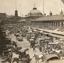 Boston MA Quincy Market Faneuil Hall Horse Carriage Wagons c1920s SB10 picture