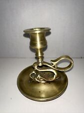 Vintage Solid Brass Gothic Sea Monster Candle Stick Holder picture