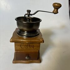 Antique Wooden Coffee Grinder With Drawer  Bean Holder picture