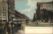 Lawrence Massachusetts MA Trolley Street Scene Rotograph 1900s-10s Postcard picture