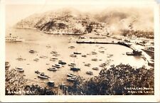 C.1920s RPPPC Avalon Cay CA  Aerial View Ships Crescent California Postcard 77 picture