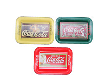 Coke-Cola 3 Small Tin Tip Trays. 1905-1907 Replica Advertisement. Vintage 1989 picture