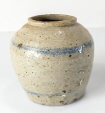 Antique Chinese Rustic Blue and White Provincial Ginger Jar Decorative picture