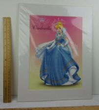 Cinderella in blue gown Disneyland Disney art print matted 11x14