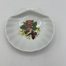 Vintage Genuine Porcelain Clam Shell Trinket Soap Dish Butterfly picture