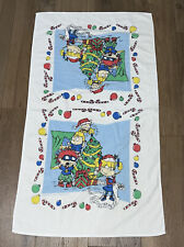 VTG 90s Rugrats Bath Towel Christmas Tommy Chuckie Angelica 40x22 Nickelodeon picture