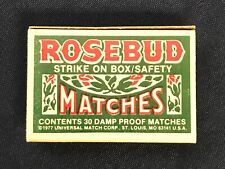 Vintage 1970s Single Rosebud Match Book, Collectible picture