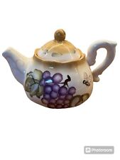 Vintage Decorative Teapot Handpainted Grapes and Vines Unbranded 5
