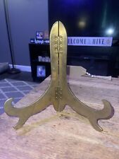 Vintage Large Brass Hinged Picture/Plate Display Stand/Holder picture