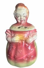 Vintage 1950’s American Bisque Pottery USA Ceramic Granny Cookie Jar picture