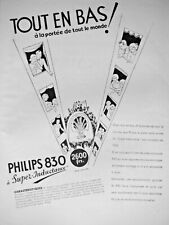 1932 PHILIPS 830 SUPER INDUCTANCE PRESS ADVERTISEMENT WITH 5 LAMPS picture